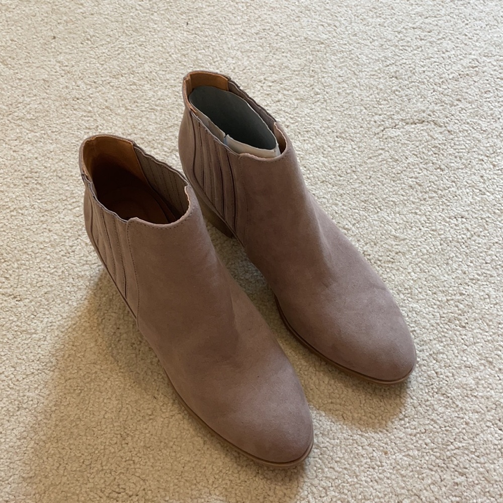 Beige Suede Booties - Picture 2 of 3